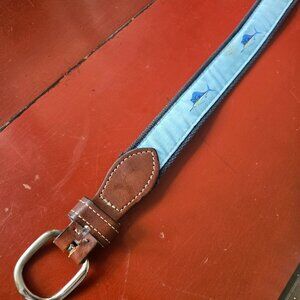 Men's Belt with Blue Marlin Pattern